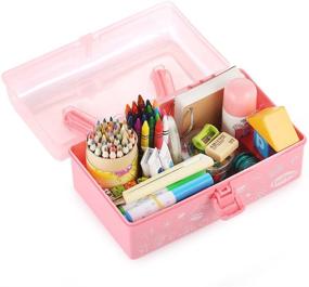 img 1 attached to Funtopia Plastic Art Box for Kids - Multi-Purpose Storage Solution in Pink