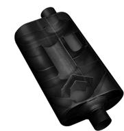 🔊 flowmaster 52557 super 50 muffler - 2.50 center inlet / 2.50 offset outlet - moderate sound, black logo