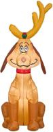 🐶 gemmy 5-foot inflatable max the dog grinch with reindeer antler indoor/outdoor decoration logo