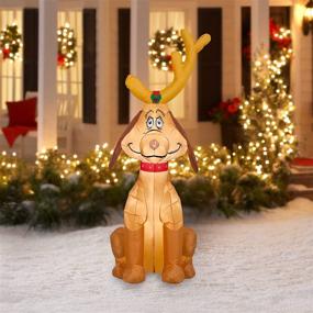 img 1 attached to 🐶 Gemmy 5-Foot Inflatable Max The Dog Grinch with Reindeer Antler Indoor/Outdoor Decoration