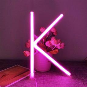 img 3 attached to 💡 Neon Letter Sign - Bedroom Neon Signs, USB/Battery Powered Wall Neon Light, LED Neon Wall Signs for Girls, Light up Sign for Christmas Party Wedding Kids Living Room (Pink-K)