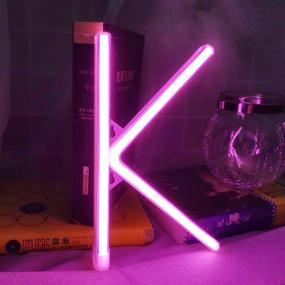 img 2 attached to 💡 Neon Letter Sign - Bedroom Neon Signs, USB/Battery Powered Wall Neon Light, LED Neon Wall Signs for Girls, Light up Sign for Christmas Party Wedding Kids Living Room (Pink-K)