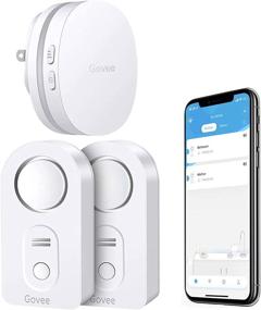 img 4 attached to 💧 Govee WiFi Water Sensor 2 Pack - Adjustable 100dB Alarm & App Alerts, Leak and Drip Detection with Email Notifications - Ideal for Home, Bedrooms, Basements, Kitchens, Bathrooms, Laundry (5G WiFi Not Supported)