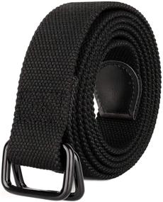 img 4 attached to Drizzte Double Canvas Fabric Cloth Men's Belts: Quality Accessories for Stylish Looks!