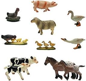 img 1 attached to 🐮 Fun and Educational: Boley 15 Piece Farm Animal Playset for Imaginative Play