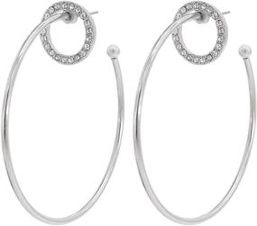 img 1 attached to Rhinestone Hypoallergenic Crystal Hoop Earrings Gift Set - Gold & Silver, Big Circle Rounded Huggie Earring Jewelry for Women and Girls