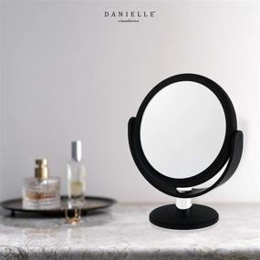 img 1 attached to 💄 Danielle Creations Black Round Vanity Mirror with Soft Touch, 10X Magnification