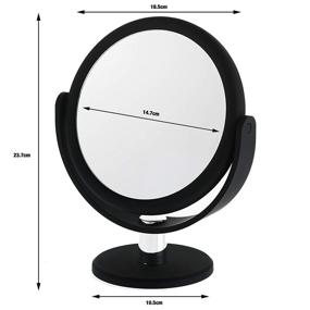 img 2 attached to 💄 Danielle Creations Black Round Vanity Mirror with Soft Touch, 10X Magnification