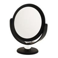 💄 danielle creations black round vanity mirror with soft touch, 10x magnification logo