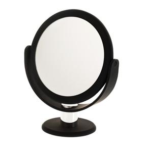 img 4 attached to 💄 Danielle Creations Black Round Vanity Mirror with Soft Touch, 10X Magnification