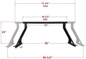 img 1 attached to Matte Black Steel Universal Extendable Roll Bar for Pickup Truck Sport Bar Double Rack - Enhanced SEO