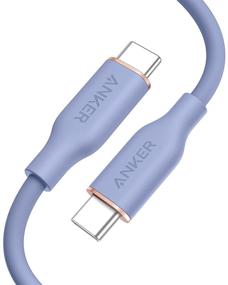 img 4 attached to 💡 Кабель Anker Powerline III Flow USB C до USB C 100W 3 фута: Быстрая зарядка для MacBook Pro 2020, iPad Pro, Galaxy S20 и других