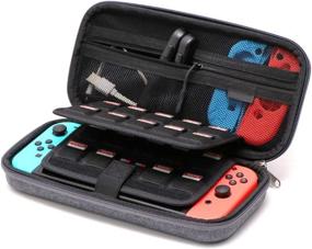 img 3 attached to 🎮 Soyan Switch Carry Case with 2 Tempered Glass Screen Protectors (Gray) - Compatible with Nintendo Switch