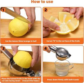 img 1 attached to 🍋 OVOS Citrus Juicer Lemon Squeezer: Unbreakable 304 Stainless Steel Manual Squeezer for Fresh Lemon & Lime Juice – Silver