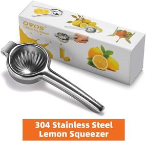 img 3 attached to 🍋 OVOS Citrus Juicer Lemon Squeezer: Unbreakable 304 Stainless Steel Manual Squeezer for Fresh Lemon & Lime Juice – Silver