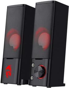 img 4 attached to 🔊 Redragon GS550 Orpheus PC Gaming Speakers: Powerful 2.0 Channel Stereo Sound Bar with Compact Size, Headphone Jack, Quality Bass, and Decent Red Backlit - USB Powered w/ 3.5mm Cable