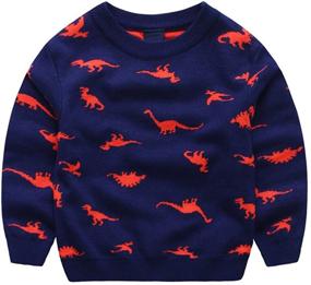 img 1 attached to 🦖 Anbaby Baby Boys Children's Dinosaur Double-Deck Pullover Sweaters with Cartoon Design