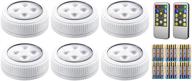 💡 wireless led puck light with remotes - premium under cabinet lighting for kitchen and closet - battery operated, 6 pack логотип