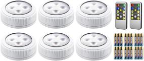 img 4 attached to 💡 Wireless LED Puck Light with Remotes - Premium Under Cabinet Lighting for Kitchen and Closet - Battery Operated, 6 Pack