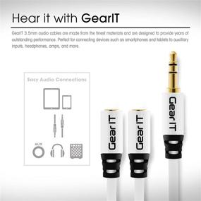 img 2 attached to 🎧 GearIT 10-Pack Pro Series 6ft 3.5mm Splitter Cable - Premium Gold Plated Y Headphone Extension Male to 2X Female Cable for Headphones, Car Stereo, iPods, iPhones