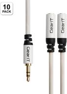 🎧 gearit 10-pack pro series 6ft 3.5mm splitter cable - premium gold plated y headphone extension male to 2x female cable for headphones, car stereo, ipods, iphones logo