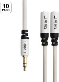 img 4 attached to 🎧 GearIT 10-Pack Pro Series 6ft 3.5mm Splitter Cable - Premium Gold Plated Y Headphone Extension Male to 2X Female Cable for Headphones, Car Stereo, iPods, iPhones