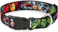 🦴 buckle-down marvel avengers 4 dog collar with plastic clip: adjustable sizes for small, medium & large dogs logo