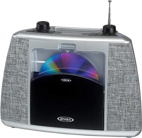 img 4 attached to 🎶 Jensen Home CD Player System Sport Handle with Bluetooth Boombox Portable Music System - CD/CD-R/RW, FM Radio, Aux-in, Headphone Jack Line-in (CD-565SL Black/Silver)
