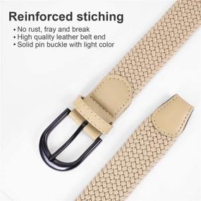 img 2 attached to Q Coffee Women's Accessories - Canvas Elastic Braided Belts for Stretch and Style