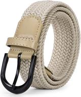 q coffee women's accessories - canvas elastic braided belts for stretch and style logo