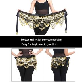 img 1 attached to 💃 NEPAK Women's Belly Dance Belt Hip Scarf: Vibrant Gold Coin Skirts Wrap for Enticing Moves & Mesmerizing Sounds