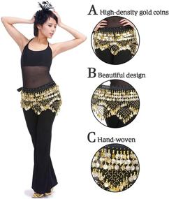 img 2 attached to 💃 NEPAK Women's Belly Dance Belt Hip Scarf: Vibrant Gold Coin Skirts Wrap for Enticing Moves & Mesmerizing Sounds