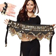 💃 nepak women's belly dance belt hip scarf: vibrant gold coin skirts wrap for enticing moves & mesmerizing sounds logo