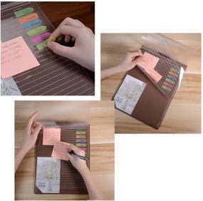 img 1 attached to 🖥️ Элегантный домашний многофункциональный офисный коврик для мыши и органайзер для стола: кожа, клейкие листки, ручка, коврик для клавиатуры, блокноты (коричневые) - маленький
