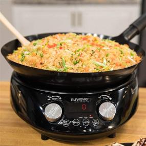 img 4 attached to 🍳 NUWAVE MOSAIC Induction Wok: 14-inch Carbon Steel Wok with Precision Temperature Control, Wattage Control, and Tempered Glass Lid