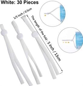 img 2 attached to 🎭 Extra Long 10 inch/26 cm GIYOMI Elastic Bands for Masks - 60 PCS, Adjustable Elastic Cord Stretch DIY Ear Band Loop in White & Black