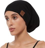 🌙 satin sleep cap bonnet for curly hair slap hat: optimal hair care cap for long and curly hair; bamboo night cap for sleeping, chemo headwear for women. logo