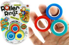 img 4 attached to Magnetic Rings Fidget Toy: JA-RU Roller for Endless Entertainment (3" Diameter)