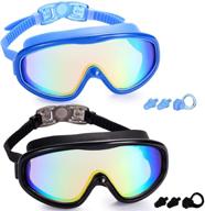 🏊 stay focused and protected: kabuda 2 pack swim goggles - ideal adult men women youth swimming glasses - anti fog uv400 technology logo