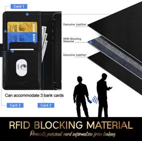 img 3 attached to 📱 FYY Genuine Leather RFID Blocking Wallet Case for Samsung Galaxy S10e (5.8"), Luxury Handcrafted Flip Folio Case with Kickstand Function and Card Slots - Black