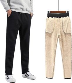 img 2 attached to 🏃 Gihuo Men's Winter Fleece Pants: Sherpa Lined Sweatpants for Active Running and Jogging