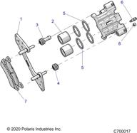 🔧 polaris dual bore brake pad kit assembly - 1.375 in - genuine oem part 2205949 - set of 2 brake pads logo
