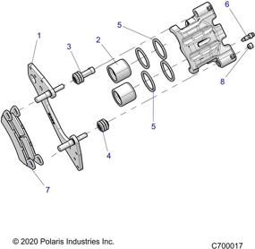 img 2 attached to 🔧 Сборка комплекта двухкамерных тормозных колодок Polaris - 1.375 дюйма - Оригинальная деталь OEM 2205949 - Комплект из 2 тормозных колодок