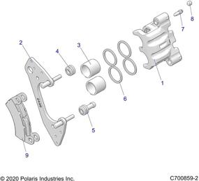 img 1 attached to 🔧 Сборка комплекта двухкамерных тормозных колодок Polaris - 1.375 дюйма - Оригинальная деталь OEM 2205949 - Комплект из 2 тормозных колодок