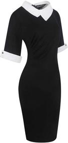 img 1 attached to 👗 Oxiuly Knee Length Bodycon Vintage Dresses for Women - Affordable Clothing Options
