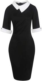 img 2 attached to 👗 Oxiuly Knee Length Bodycon Vintage Dresses for Women - Affordable Clothing Options