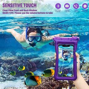 img 1 attached to 📱 Floatable Phone Case - Waterproof Cellphone Dry Bag with Lanyard for 6.5 Inch Smartphones - Beach, Swimming, Snorkeling - Assorted Colors