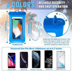 img 4 attached to 📱 Floatable Phone Case - Waterproof Cellphone Dry Bag with Lanyard for 6.5 Inch Smartphones - Beach, Swimming, Snorkeling - Assorted Colors