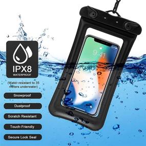 img 3 attached to 📱 Floatable Phone Case - Waterproof Cellphone Dry Bag with Lanyard for 6.5 Inch Smartphones - Beach, Swimming, Snorkeling - Assorted Colors