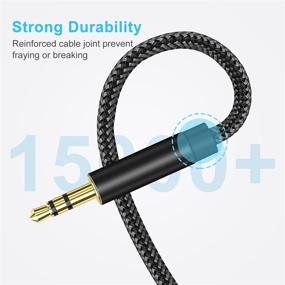 img 1 attached to 🔌 WFVODVER 3.5mm Aux Cable - 10ft/3m Hi-Fi Sound Nylon Braided Male to Male Auxiliary Audio Cable for Car, Headphone, Home Stereos, Speaker, iPhones, iPods & More (Black)